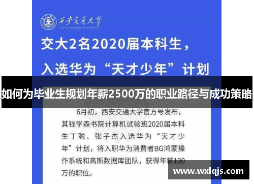 如何为毕业生规划年薪2500万的职业路径与成功策略